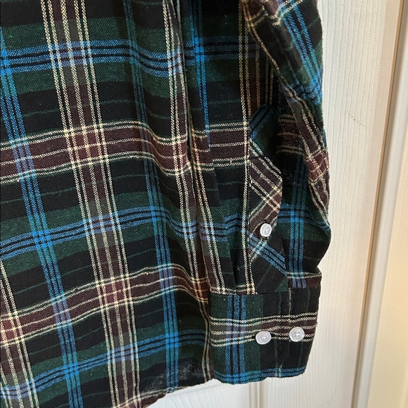ATIVA Blue & Green Flannel Checkered Casual Shirt Unisex Medium - Picture 2 of 7